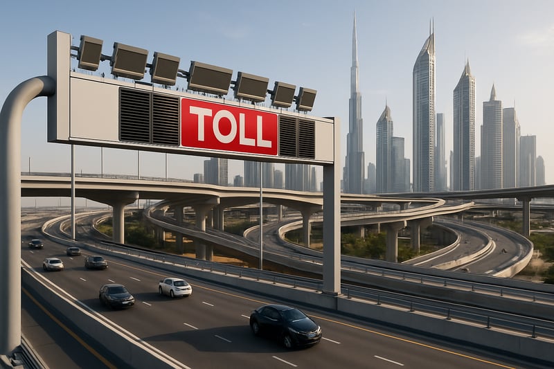 Modern toll road infrastructure in Dubai