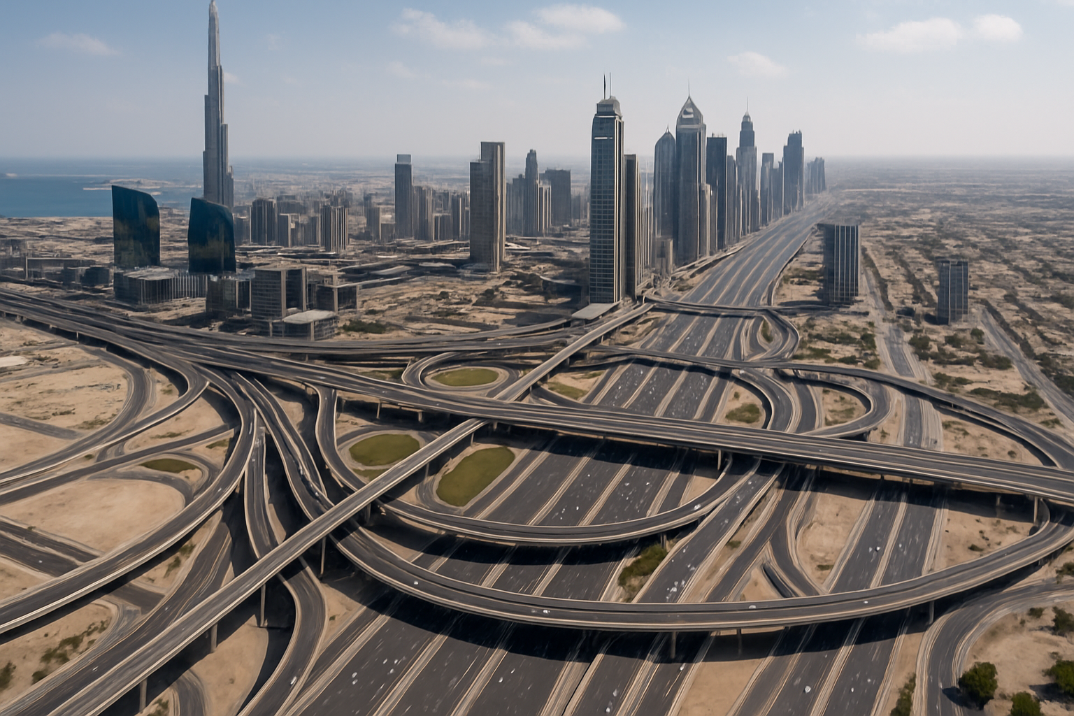 Dubai Road Network with Minimal Traffic
